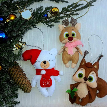 Іграшки на ялинку з фетру від Юлі Пилкової