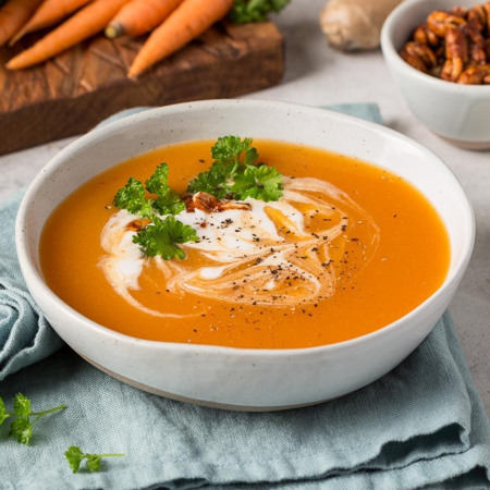 Морквяний суп-пюре з імбиром і молочним сливками