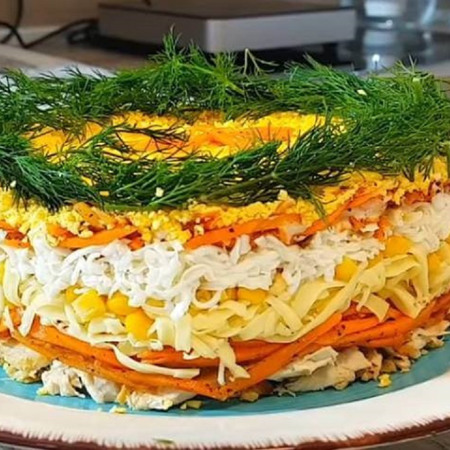 Салат: “Ніжний” з куркою та корейською морквою