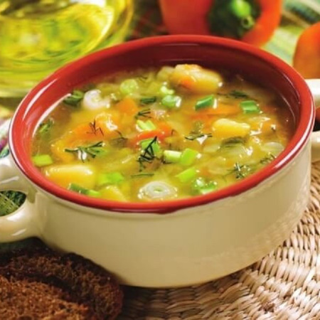 Рисовий суп з овочами та кукурудзою