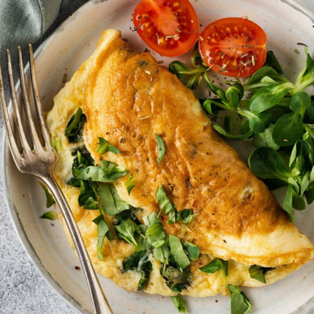 Омлет із портулаком і сиром