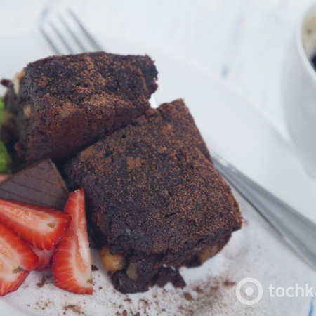 Пісний десерт:  бананові брауні з горіхами