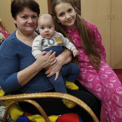 Ніна Кузьменко, 56 років, з внуками Дімою та Дашею