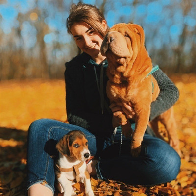 Аліна Абдул, шарпей Сашка та її друг бігль Бадді