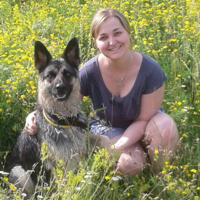 Даша Сарапин і вівчарка Емма